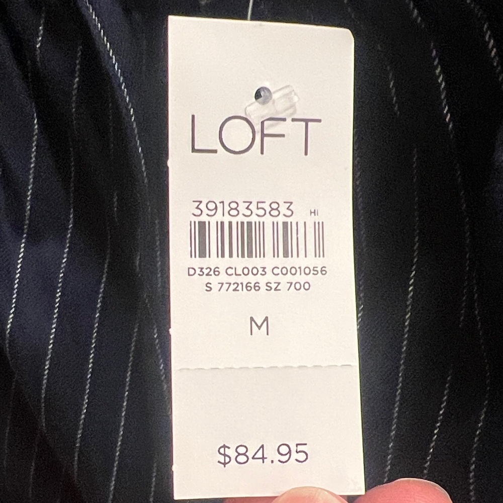 LOFT Navy and White Striped Pants - Picture 4 of 4